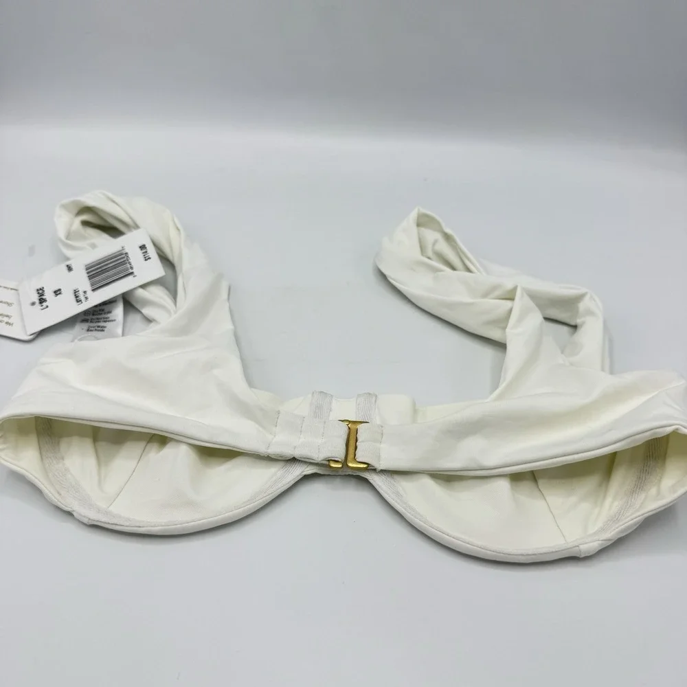 L*Space Tori Bikini Top White XS NWT LSTRT21 Halter Swim $114